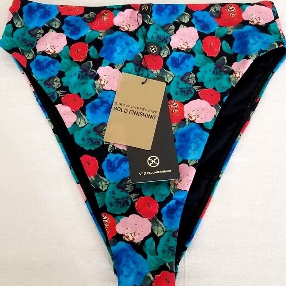 VIX PAULA HERMANNY BELLA 2-PC FLORAL GIGI HIGH WAIST BIKINI SWIMSUIT D/M NWT - Picture 10 of 12